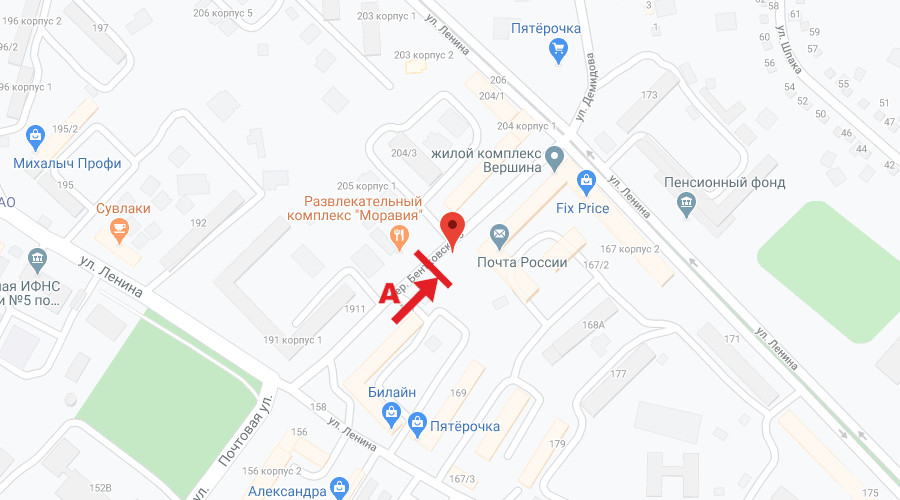 Карта михайловска с улицами и домами