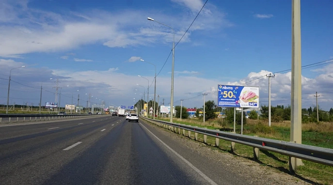 Рекламный щит (билборд) 3х6 трасса Ростов-Ставрополь М4 поворот на Северный обход выезд 2щит